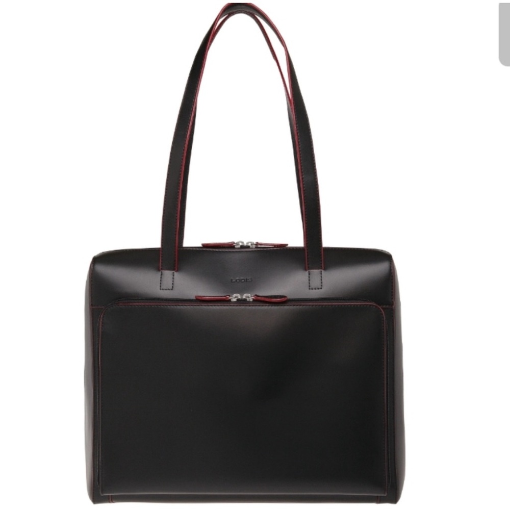 Lodi’s Black Leather Slim Computer Briefcase
